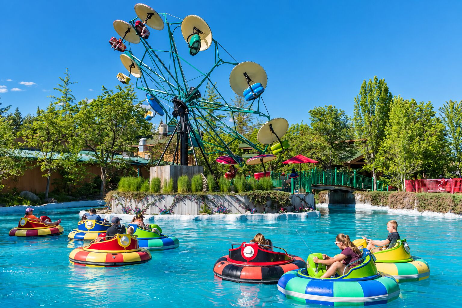 Families enjoying Magic Mountain